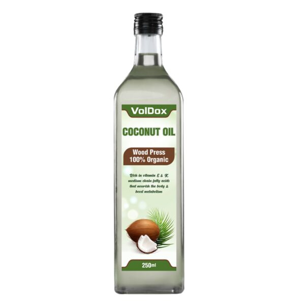 Wood Press Coconut Oil 250 ML Skin, Hair and Gut Health